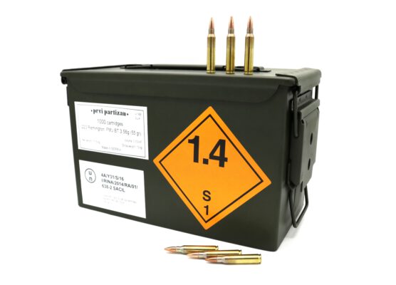 .223 Rem. PRVI Partizan (PPU) 3,56g /55gr. FMJ 1000 Stück inkl. Natokiste