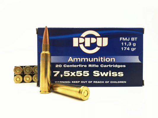7,5x55 Swiss PRVI Partizan (PPU) 11,3g/174gr FMJ BT