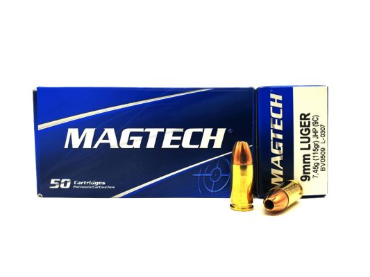 9mm Luger Magtech 7,45g/115grs. JHP 1000 Stück