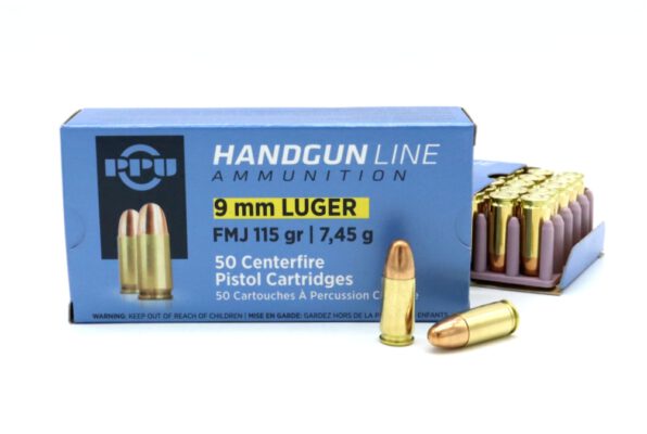 9mm Luger PPU Prvi Partizan FMJ 115 grs. / 7.45g
