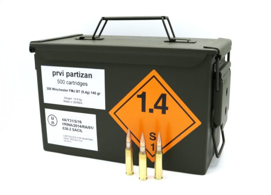 .308 Win Prvi Partizan (PPU) 145gr/9,4g FMJ BT 500 Stück in der Natokiste