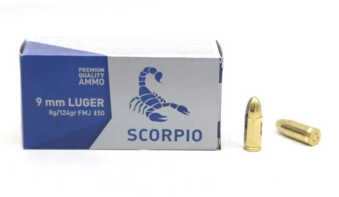 9mm Luger STV Scorpio 8,0g / 124grs FMJ (9x19)