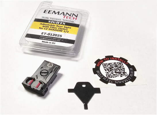 Eemann Tech Adjustable Rear Sight mit Fiber Optics for CZ SP-01 SHADOW, CZ SHADOW 2