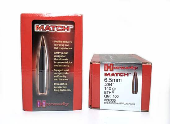 6,5mm / .264 Hornady 26335 140GR BTHP Geschosse 100 Stück