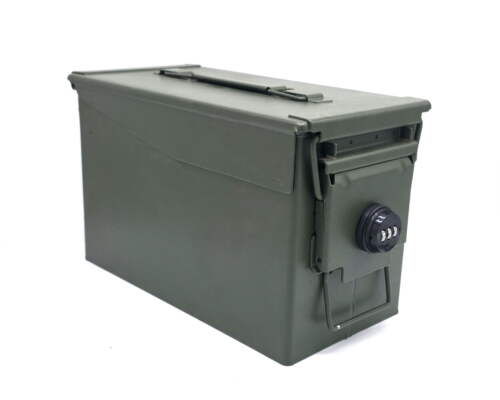 Original cal.50/5,56 Munitionskiste, Wasserdicht, Aufbewahrungskiste mit Zahlenschloss