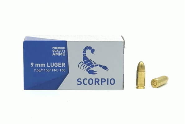 9mm Luger STV Scorpio 7,5g / 115grs FMJ (9x19)