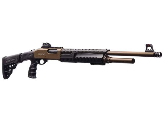 HUGLU 12/76 VICTOR P-TAC TACTICAL SCHWARZ/BRONZE Vorderschaftrepetierer