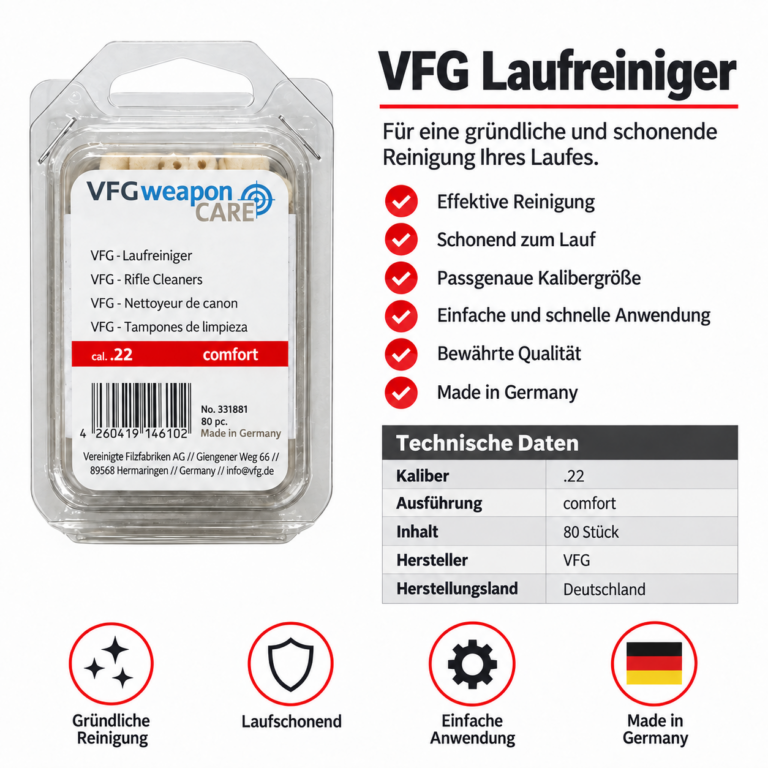 VFG Laufreiniger comfort cal. 22  80er Pck